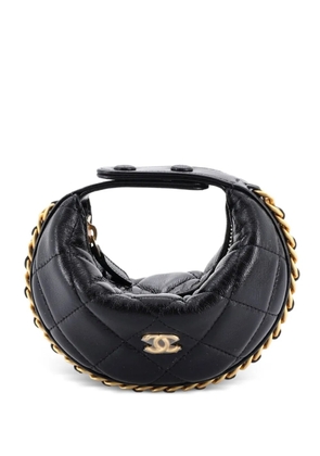 CHANEL Pre-Owned Chain Around Pouch Quilted Lambskin Extra Mini hobo bag - Black