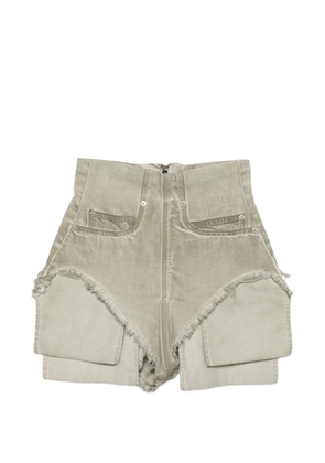Rick Owens DRKSHDW frayed shorts - Neutrals