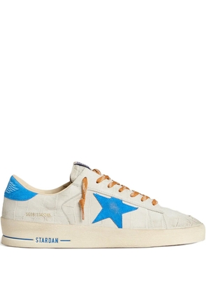 Golden Goose Stardan star-printed crocodile-effect sneakers - White