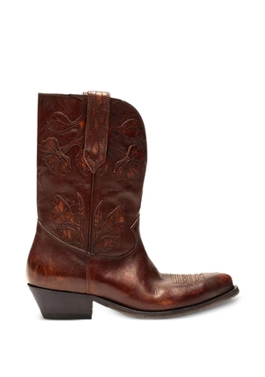 Golden Goose floral wish star low boots - Brown