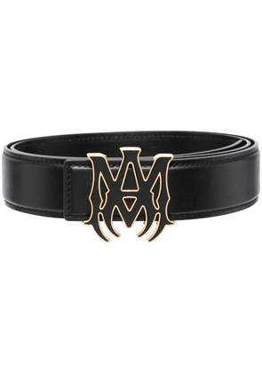 AMIRI logo-buckle leather belt - Black