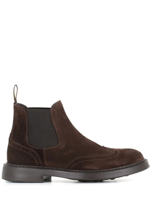 Doucal's perforated ankle boots - Brown