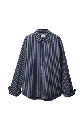 Versace striped cotton-poplin loose shirt - Blue