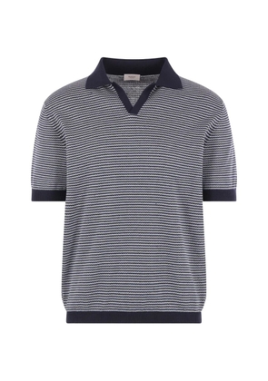 Agnona striped V-neck T-shirt - Blue