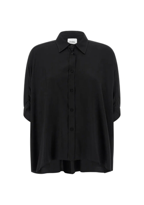 Nude batwing-sleeve shirt - Black