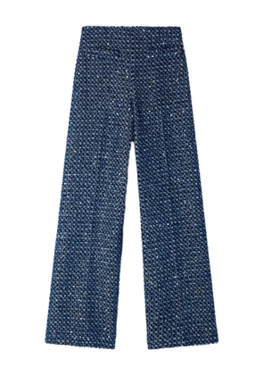 SANDRO sequin-embellished straight trousers - Blue