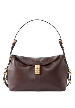 PINKO logo-plaque leather shoulder bag - Red