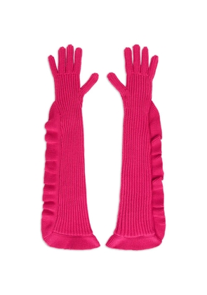RED(V) ruffled gloves - Pink