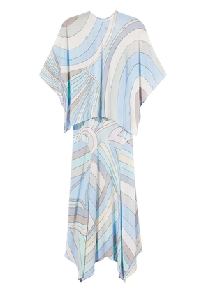 PUCCI Iride-print layered dress - Blue