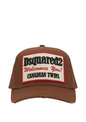 DSQUARED2 logo-patch cap hat - Brown
