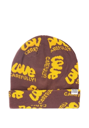 MARKET intarsia-pattern knitted beanie - Brown