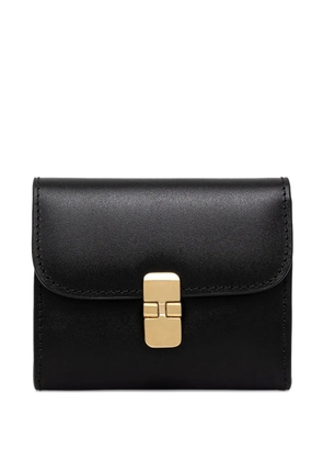 A.P.C. Grace curved-flap leather wallet - Black