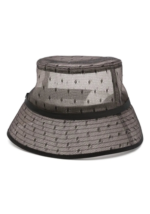 RED Valentino polka-dot mesh bucket hat - Black