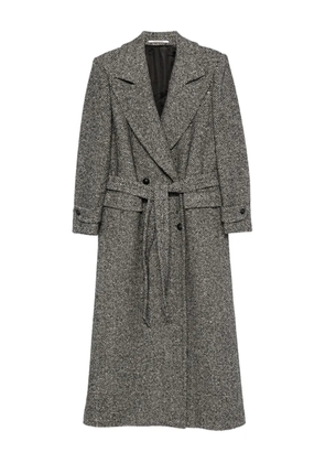 Tagliatore herringbone-pattern belted coat - Grey