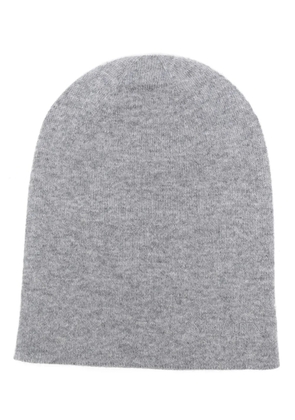Saint Laurent embroidered-logo cashmere beanie hat - Grey