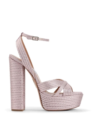 Aquazzura Sundance Plateau crossover platform sandals - Pink