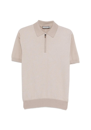 Canali zip-up textured polo shirt - Neutrals