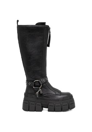 Buffalo Gospher platform ring detail boots - Black