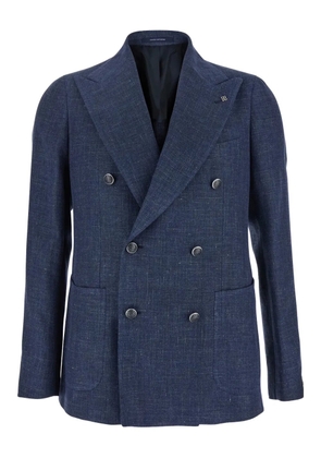 Tagliatore brooch-detail blazer - Blue