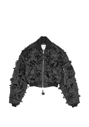 Cecilie Bahnsen three-dimensional floral bomber jacket - Black