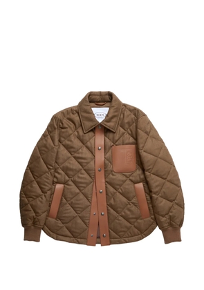 Tod's snap-button quilted jacket - Brown