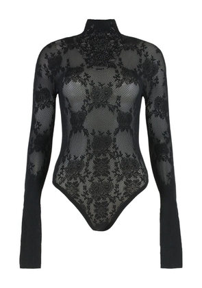 Les Filles d'Eva flower-lace turtleneck bodysuit - Black