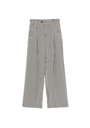 Tela striped button-fastening trousers - Grey