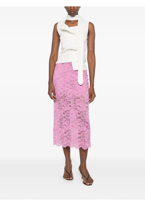 Rabanne lace pencil midi skirt - Pink