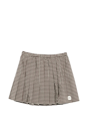 Moncler checked pleated mini skirt - Brown