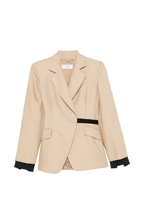 Max Mara Mxsfionda black trim linen blazer - Neutrals