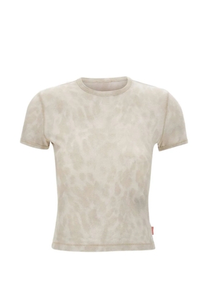 Diesel faux-fur effect cropped T-shirt - Neutrals
