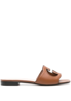 Gucci Interlocking G leather sandals - Brown