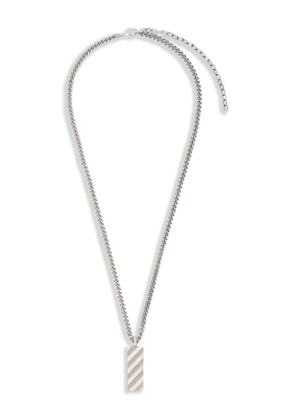 Off-White diagonal striped-pendant necklace - Silver