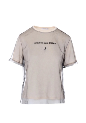 Patrizia Pepe embroidered short-sleeved top - Neutrals