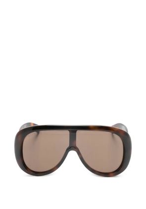 Gucci Eyewear oval logo sunglasses - Brown