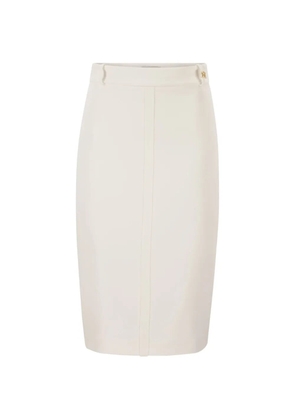 Elisabetta Franchi logo-detail midi skirt - Neutrals