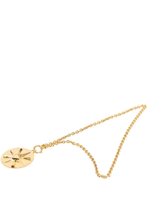 CHANEL Pre-Owned 1970-1980 CC Gold Plated Star Round Pendant Necklace costume necklace