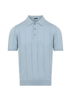 Kiton vertical stripe polo shirt - Blue