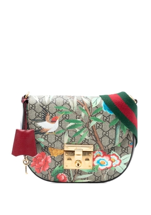 Gucci Pre-Owned 2016-2026 GG Supreme Web Padlock Tian Paint crossbody bag - Brown