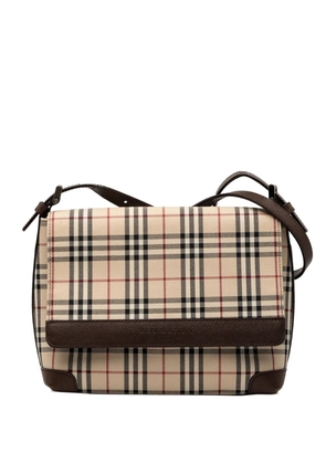 Burberry Pre-Owned 2000-2017 House Check Canvas Flap crossbody bag - Brown