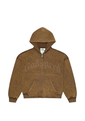 GODSPEED Studded OG Logo studded logo hoodie - Brown