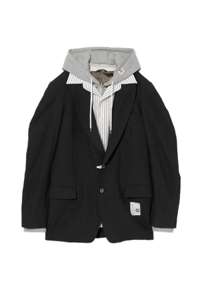 Maison MIHARA YASUHIRO striped hooded jacket - Black