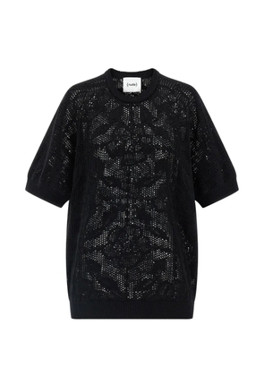 Nude Openwork cotton sweater - Black