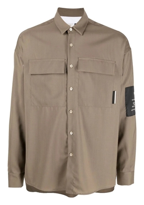 Low Brand logo-patch sleeve detail shirt - Green