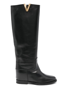 Via Roma 15 knee-high leather boots - Black