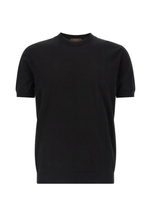 Zanone crew neck cuffed cotton sweater - Black