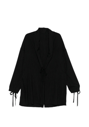 Yohji Yamamoto tie-detail coat - Black