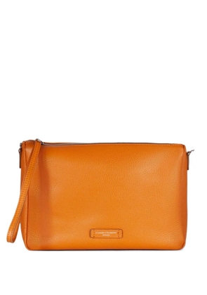 GIANNI CHIARINI Nora textured leather make up bag - Orange