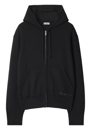 Burberry logo-embroidered wool-blend jacket - Black