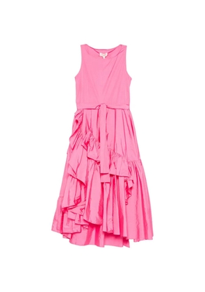 PSOPHIA ruffled tie midi dress - Pink